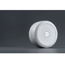 Aqara Logo auf einem runden, drahtlosen Smart Home Gerät