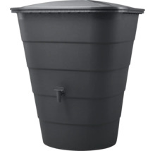 Regentonne aus Kunststoff mit Deckel und Wasserhahn