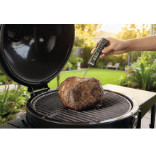 Braten auf Grill mit Thermometer zur Temperaturkontrolle