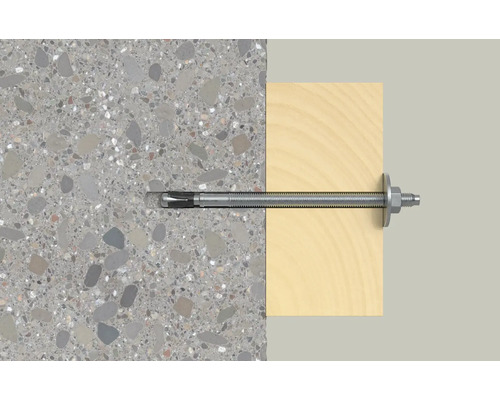 Direktmontage mit Gewindestange in Beton und Holz