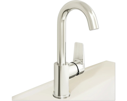 VitrA Waschtischarmatur für Aufsatzwaschbecken FLOW SQUARE chrom A43165EXP Einhandmischbatterie aus Metall auf einem Waschbecken