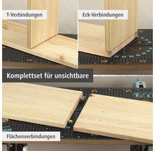 Holzverbindungen mit Dübeln für T-Verbindungen, Eckverbindungen und Flächenverbindungen