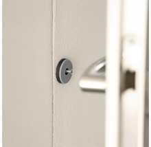 Graue Türpuffer an der Wand montiert