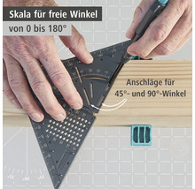 Wolfcraft Winkelmesser zum Messen von Winkeln zwischen 0 und 180 Grad
