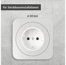 Steckdose für Steckdoseninstallationen mit 68 Millimeter Durchmesser