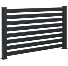 Metallzaun mit horizontalen Lamellen für den Außenbereich