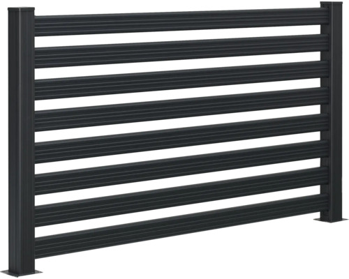 Metallzaun mit horizontalen Streben für den Garten