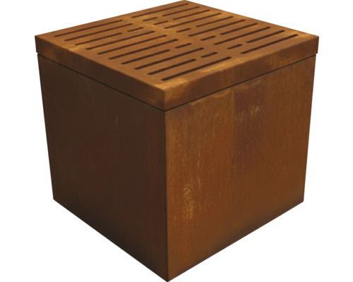 Quadratischer Pflanzkübel aus Metall mit Schlitzmuster