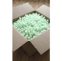 Geöffnete Kartonbox gefüllt mit losen Füllchips