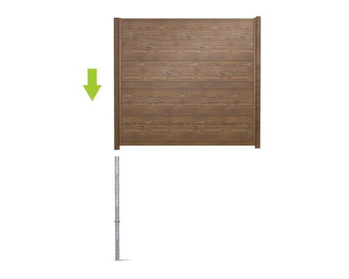 Zaunelement und Zaunpfosten für den Garten