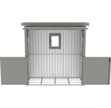 Offene Gerätebox aus Metall mit Fenster