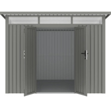 Offener Geräteschuppen aus Metall zur Aufbewahrung von Gartengeräten