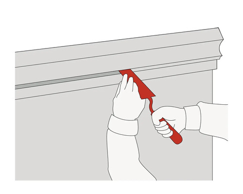 Auftragen von Dichtmasse mit einer Fugenkelle