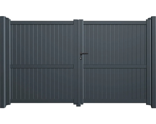 Doppeltor aus Aluminium mit Griff und Schloss für den Garten