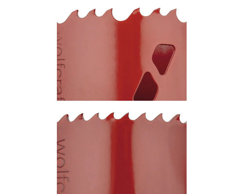 Detailansicht einer Lochsäge mit Zähnen