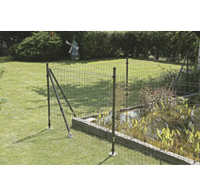 Drahtzaun um einen Teich im Garten