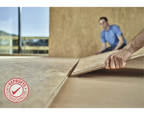 Verlegung von OSB-Platten mit dem Siegel Geprüfte Holzbauqualität