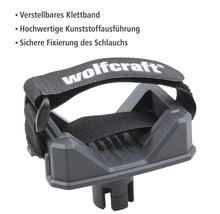 Wolfcraft Schlauchhalter aus Kunststoff mit verstellbarem Klettband zur sicheren Schlauchfixierung