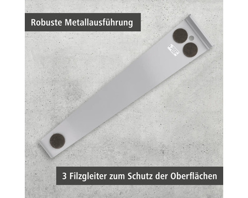 Metallleiste mit drei Filzgleitern zum Schutz der Oberflächen
