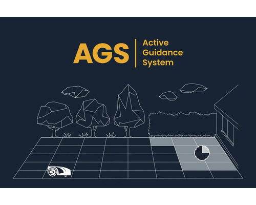 Darstellung des Active Guidance Systems für Rasenmähroboter