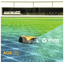 Rasenmähroboter auf Rasen mit Active Guidance System und Vista Stiga Technology