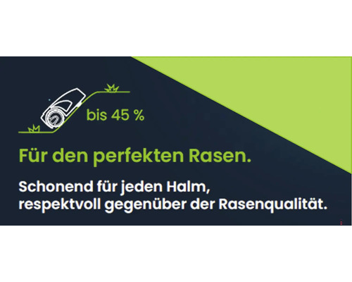 Rasenmäher Illustration für Steigungen bis 45 Prozent