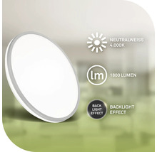 Flache LED Deckenleuchte mit 1800 Lumen und neutralweißem Licht von 4000 Kelvin