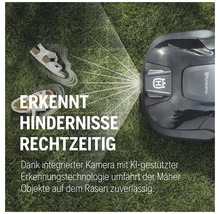 Husqvarna Roboterrasenmäher umfährt Hindernisse dank Kamera rechtzeitig