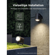 Außenleuchte mit Erdspieß- und Wandmontageoptionen