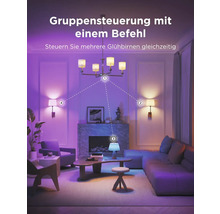 Wohnzimmer mit Deckenleuchte, Wandleuchten und Tischleuchte für die Lichtsteuerung