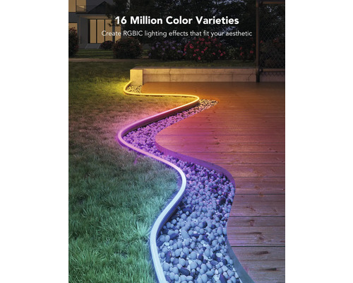 Beleuchteter Gartenweg mit LED-Lichtern für den Außenbereich