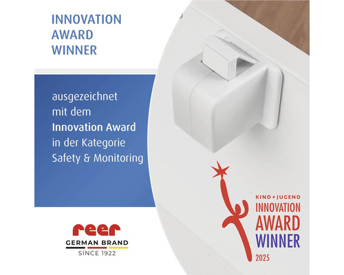 Reer Logo. Kind und Jugend Innovation Award Gewinner 2025.