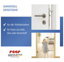 Türsicherung für alle Türblattstärken und Türen aus Holz, Glas oder Kunststoff