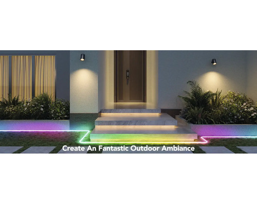 Eingangsbereich mit Beleuchtung und Außenleuchten für eine atmosphärische Gestaltung