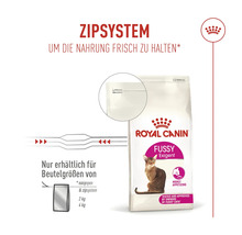 Royal Canin Fussy Exigent Katzenfutter Verpackung mit Zippsystem zur Frischhaltung