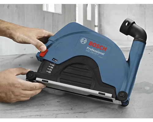 Bosch GDE 230 FC-T Absaughaube für Winkelschleifer in Gebrauch