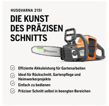 Husqvarna 215i Akku Kettensäge für präzise Gartenarbeiten.