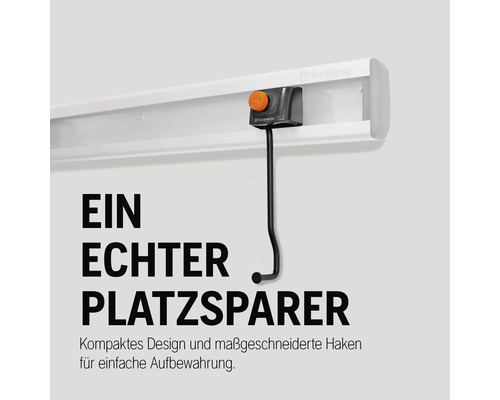 Husqvarna Wandschiene mit Haken zur Aufbewahrung