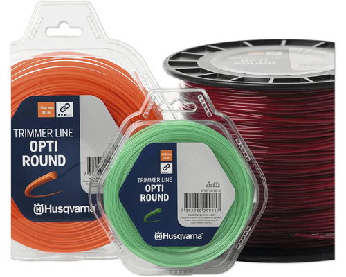 Verschiedene Spulen mit Trimmerfaden Opti Round von Husqvarna