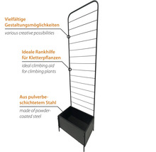 Kletterhilfe mit Pflanzkasten aus pulverbeschichtetem Stahl