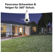 Überwachungskamera im Aussenbereich mit 360 Grad Schwenk- und Neigefunktion