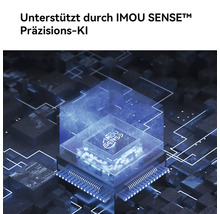 Illustration einer Computerplatine mit Imou Sense Logo zur Präzisions-KI Unterstützung
