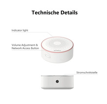 IMOU Alarmsensor mit Anzeigeleuchte, Lautstärkeregelung, Netzwerkzugriffstaste und Stromanschluss