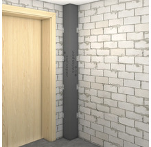 Raumecke mit Innendämmung und Backsteinmauerwerk