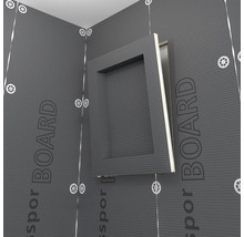 Eckansicht von Duschwandelementen mit integrierter Nische