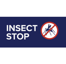 Symbol für Insektenschutz mit dem Text Insect Stop.