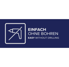 Einfache Montage ohne Bohren.
