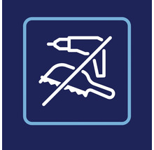 Symbol nicht bohren oder sägen.