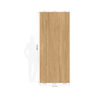 Holz-Wandpaneel mit Abmessungen: Höhe 2600 Millimeter, Gesamtbreite 1125 Millimeter, drei Lamellen zu je 375 Millimeter.