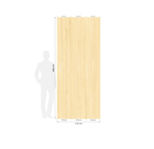 Wandpaneel-Set in Holzoptik mit den Maßen 2600 Millimeter mal 1125 Millimeter, bestehend aus drei Paneelen à 375 Millimeter Breite.